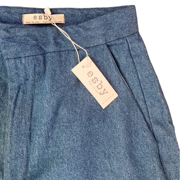 ESBY High Rise Wide leg Crop Denim Trouser Pants NWT - Picture 7 of 9